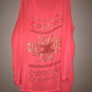 Wishful Park Coral Sleeveless Top
